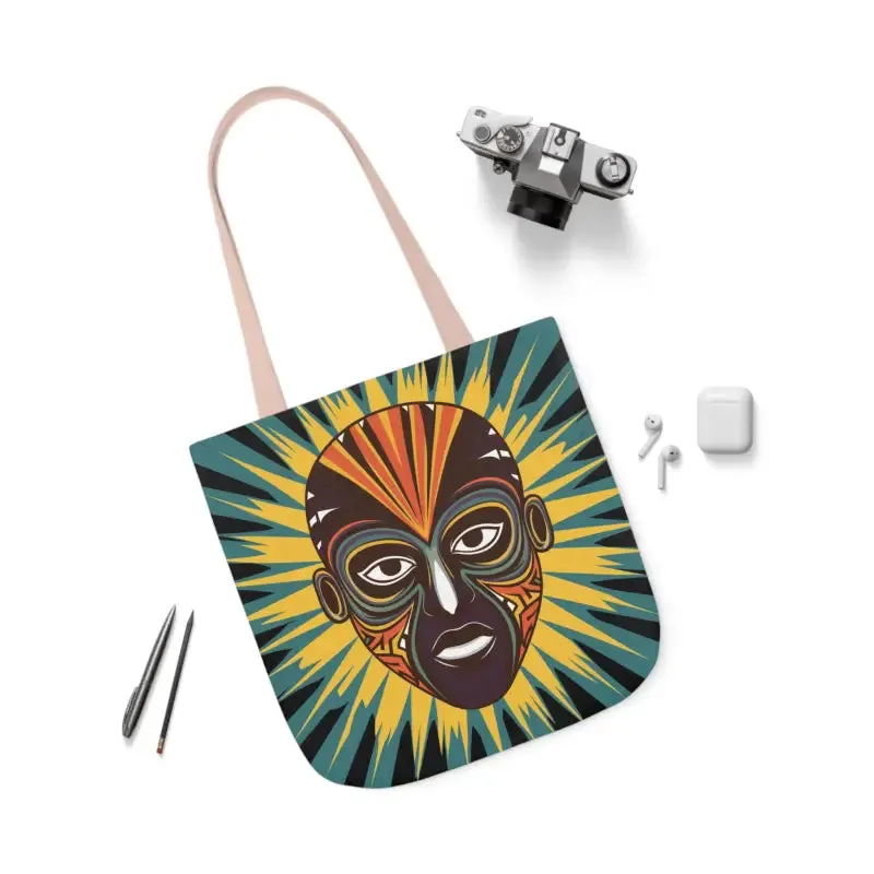 Eye Catching African Tribal Mask Canvas Tote Bag