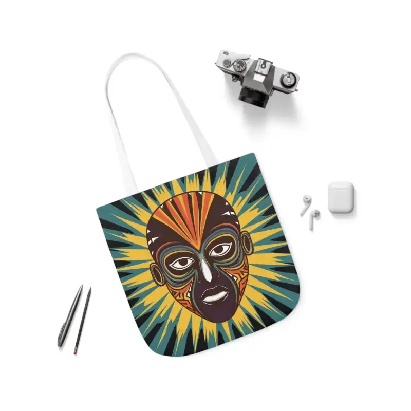 Eye Catching African Tribal Mask Canvas Tote Bag