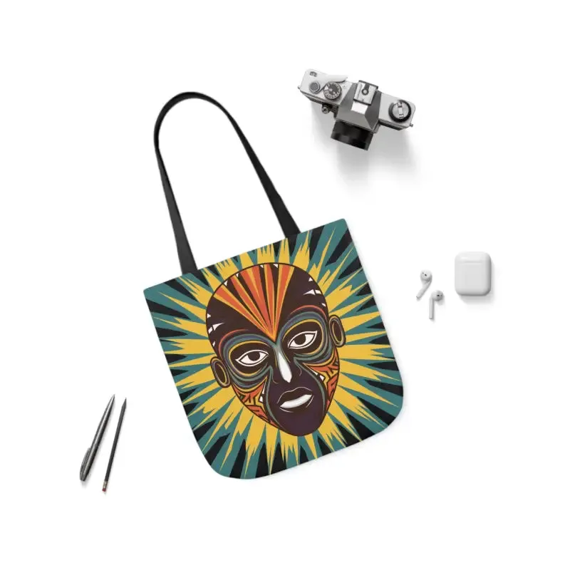 Eye Catching African Tribal Mask Canvas Tote Bag