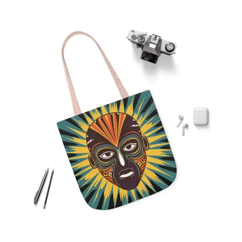 Eye Catching African Tribal Mask Canvas Tote Bag