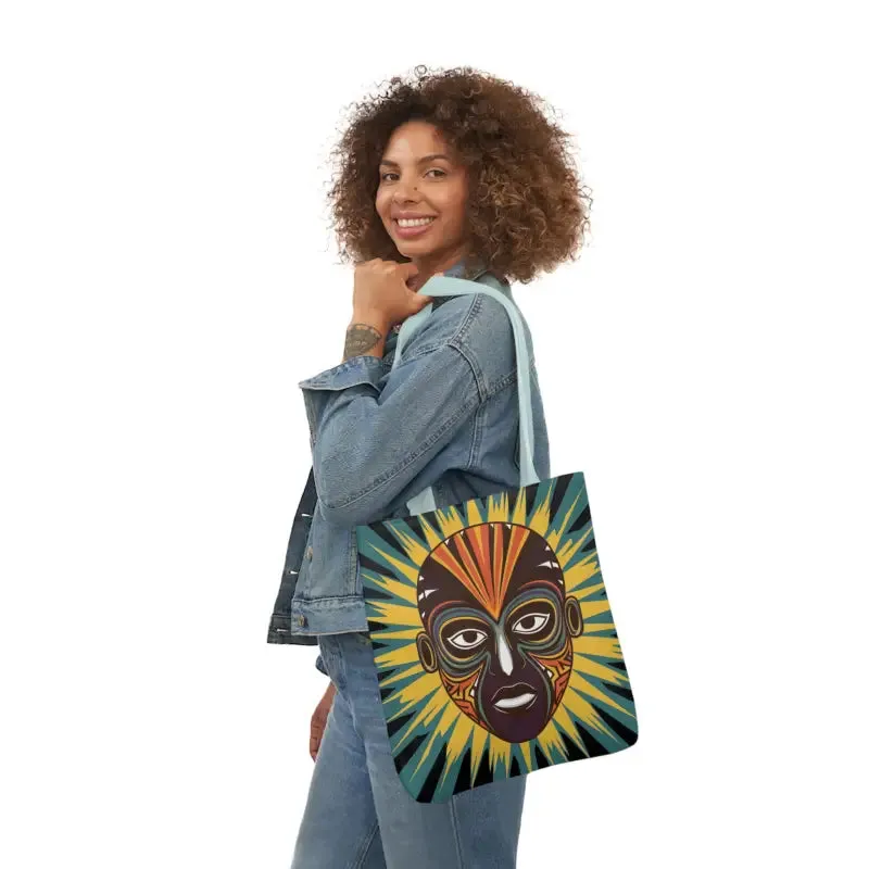 Eye Catching African Tribal Mask Canvas Tote Bag