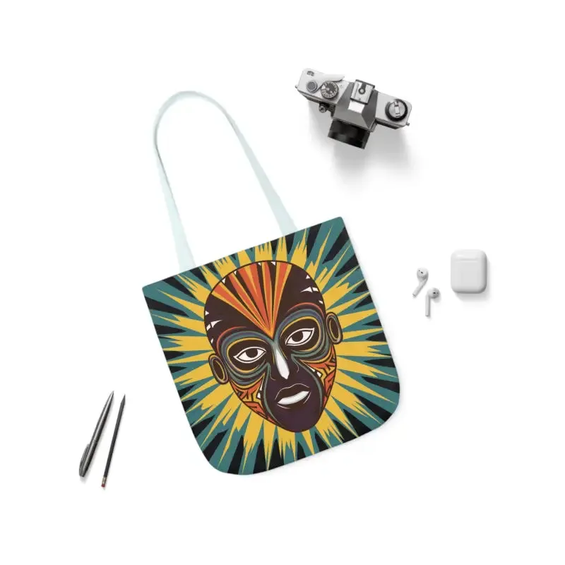 Eye Catching African Tribal Mask Canvas Tote Bag