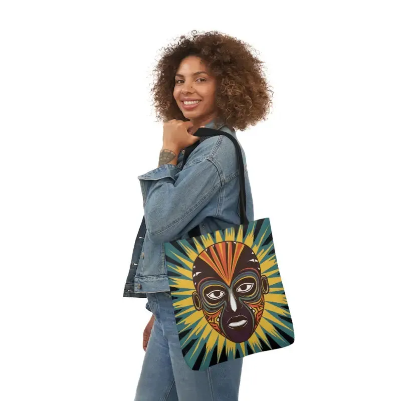 Eye Catching African Tribal Mask Canvas Tote Bag