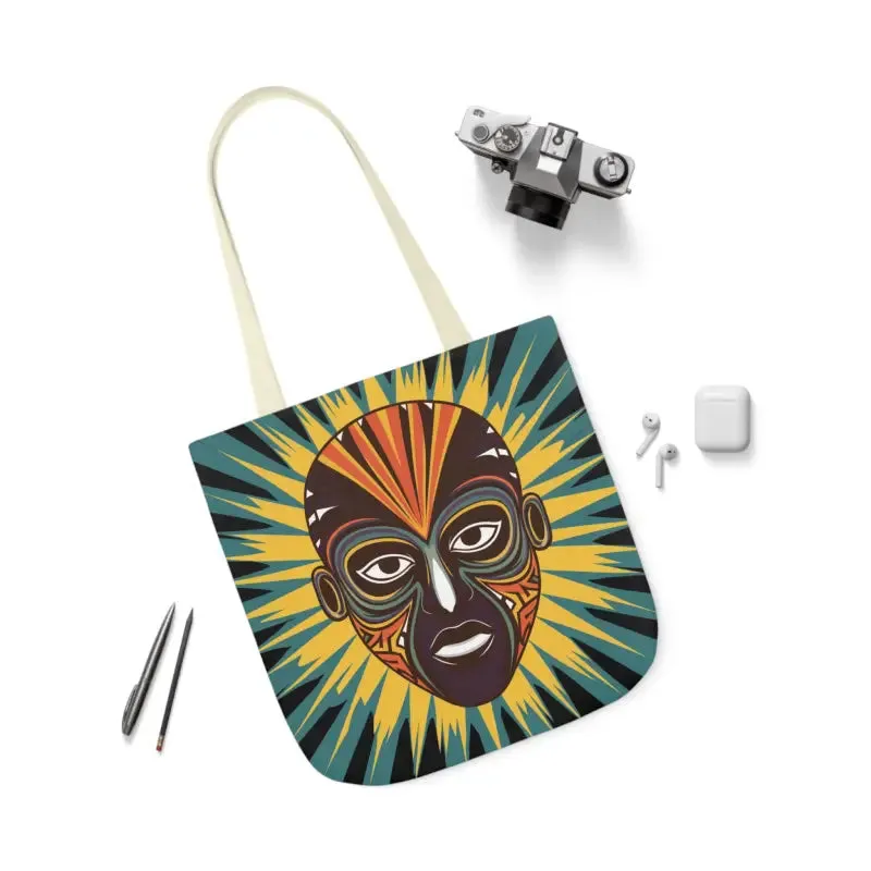 Eye Catching African Tribal Mask Canvas Tote Bag