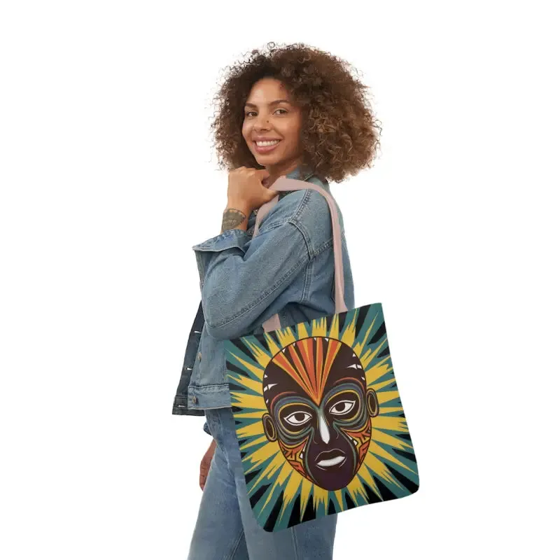 Eye Catching African Tribal Mask Canvas Tote Bag
