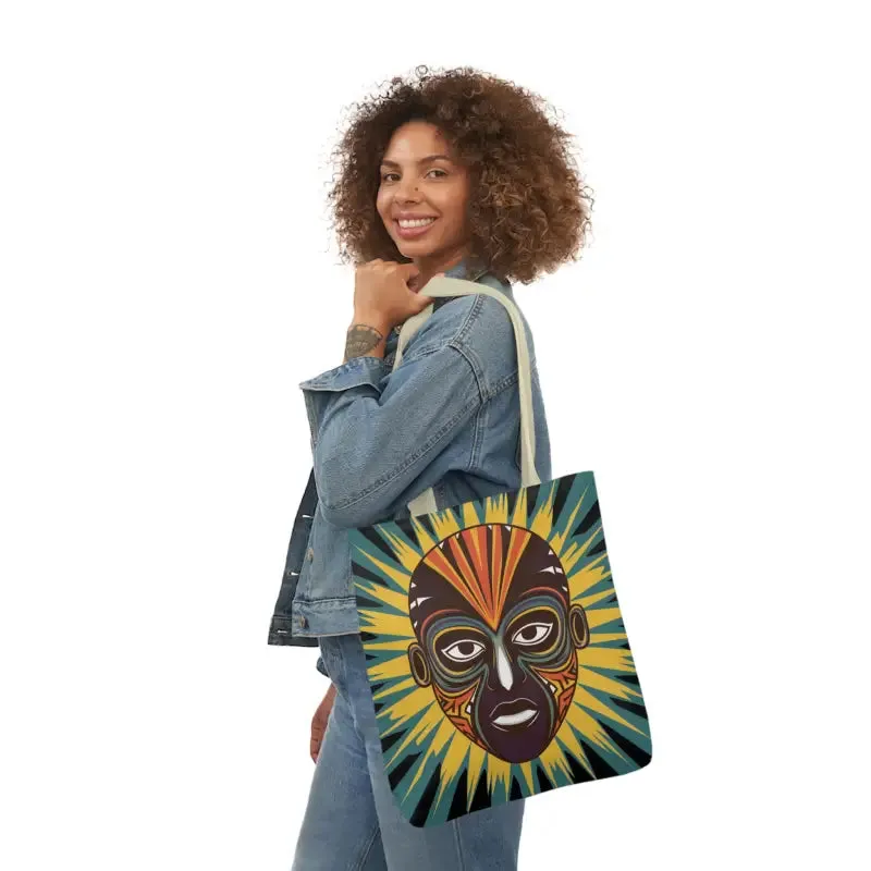 Eye Catching African Tribal Mask Canvas Tote Bag