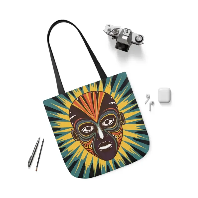 Eye Catching African Tribal Mask Canvas Tote Bag
