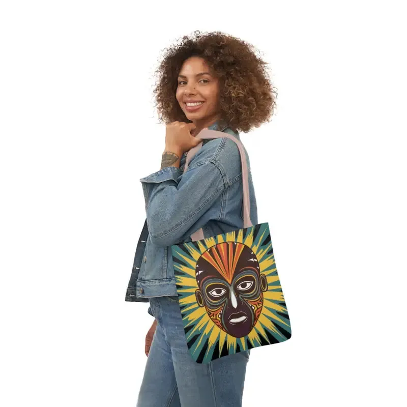 Eye Catching African Tribal Mask Canvas Tote Bag