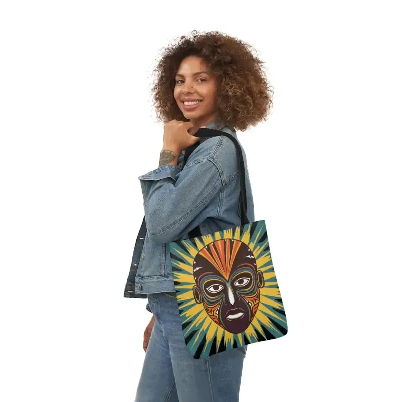 Eye Catching African Tribal Mask Canvas Tote Bag