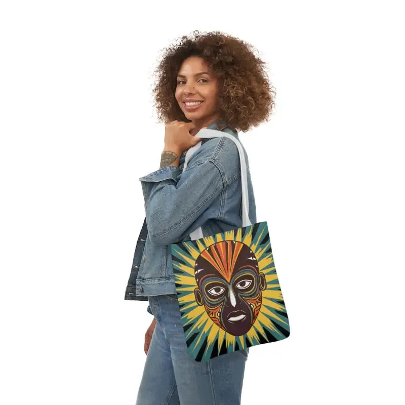Eye Catching African Tribal Mask Canvas Tote Bag