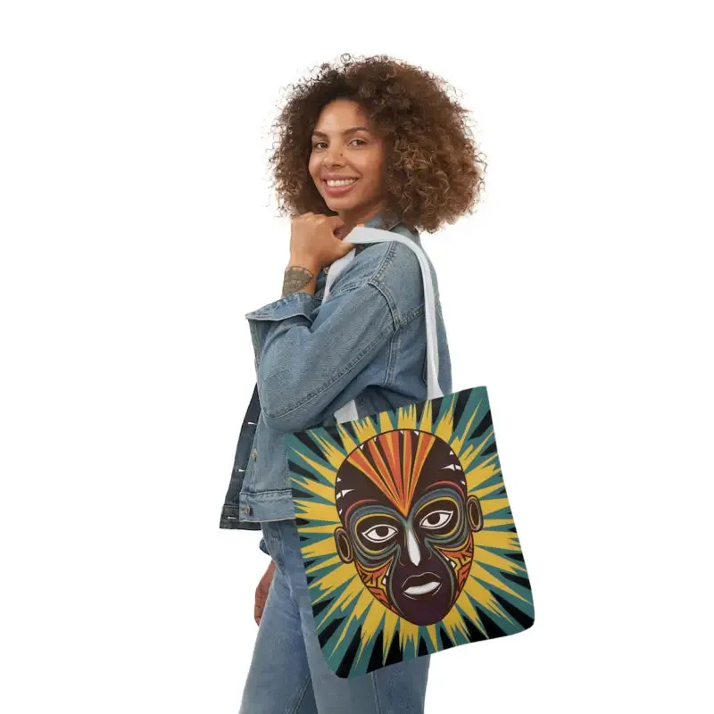 Eye Catching African Tribal Mask Canvas Tote Bag