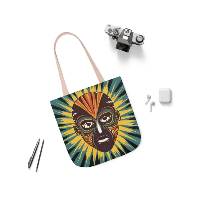 Eye Catching African Tribal Mask Canvas Tote Bag