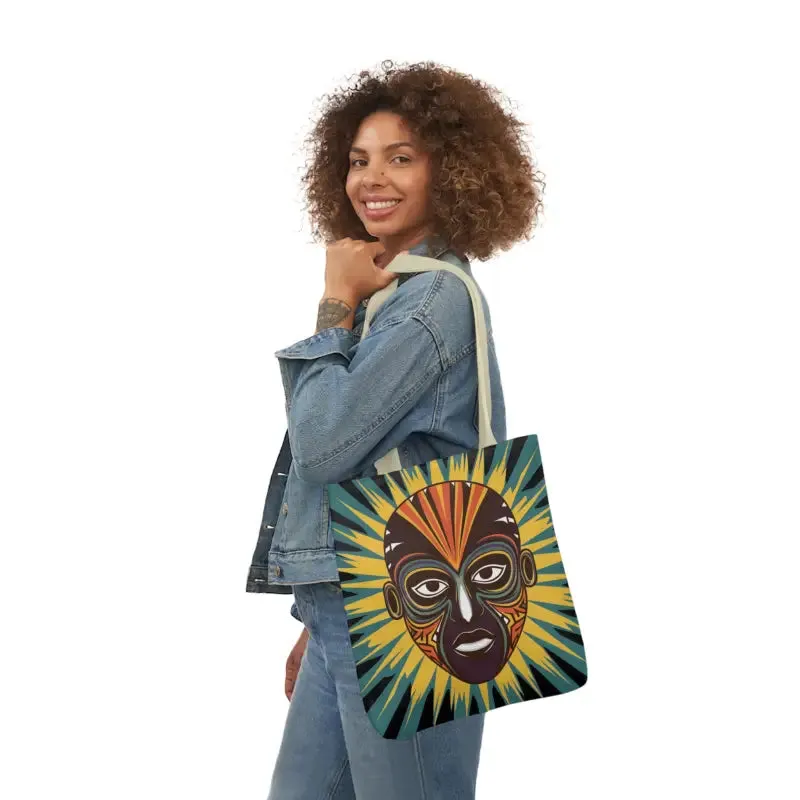Eye Catching African Tribal Mask Canvas Tote Bag