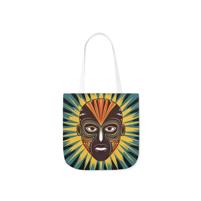 Eye Catching African Tribal Mask Canvas Tote Bag