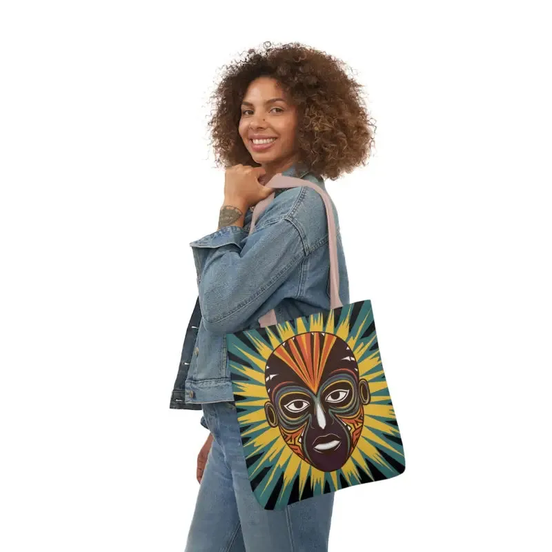 Eye Catching African Tribal Mask Canvas Tote Bag