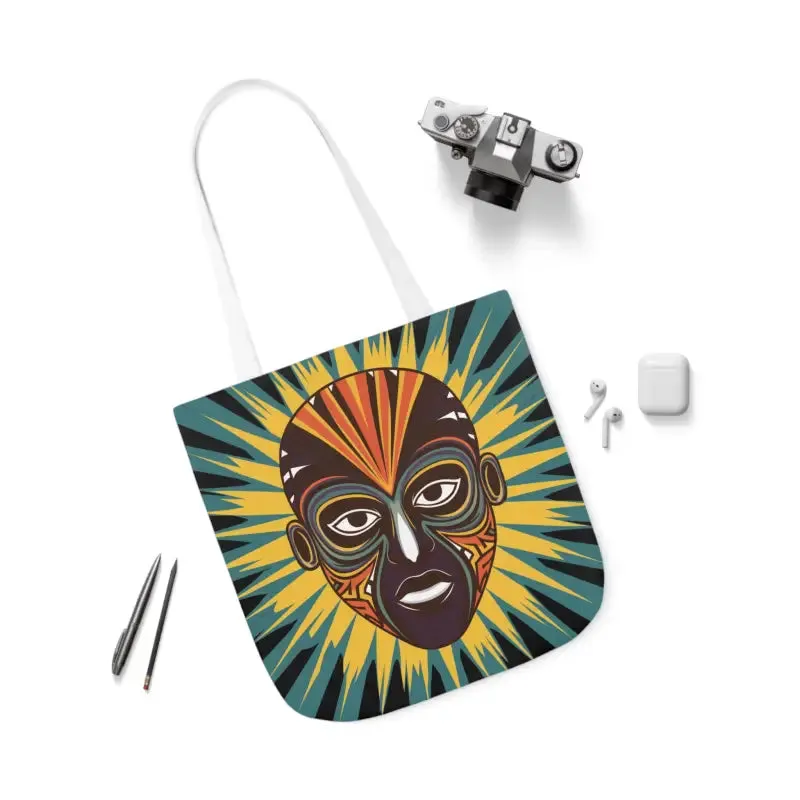 Eye Catching African Tribal Mask Canvas Tote Bag