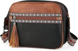 FADEON Crossbody Bags for Women Designer Vegan Leather Crossbody Purse Multi-pocket Medium Shoulder Bag with Card Slots