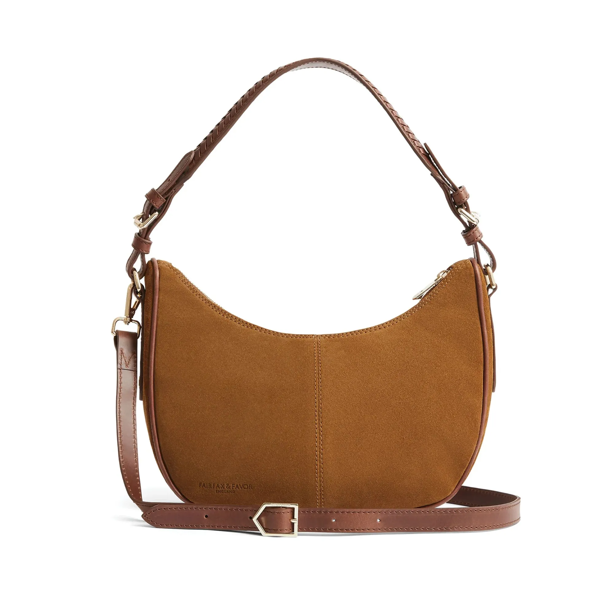 Fairfax & Favor Tetbury Crescent Bag Suede