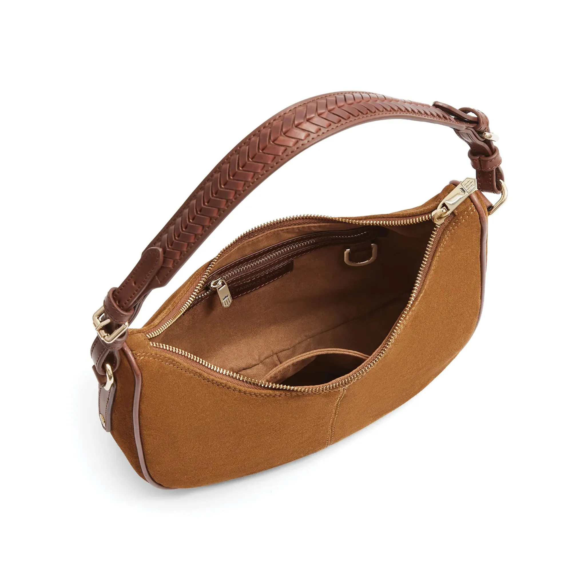 Fairfax & Favor Tetbury Crescent Bag Suede