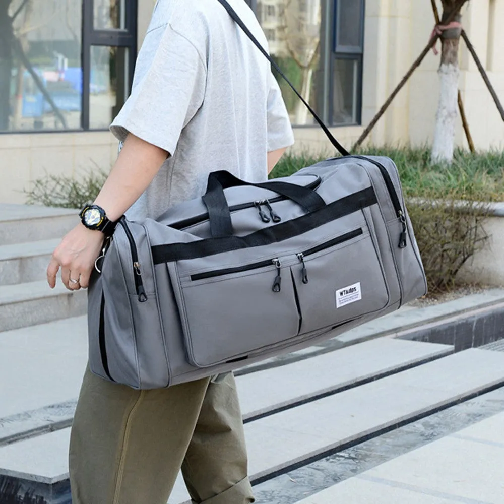 FancyGrab Large Capacity Mens Travel Duffle Bag Luggage Bag Water Resistant Gym Bag Sports Bag Handbags Grey