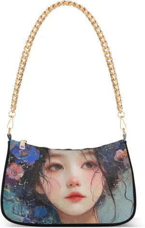 Fantasy Mermaid under Sea Tote Bag Purse Hobo Tote Bag Womens Vintage Handbags Chain Small Shoulder Bag