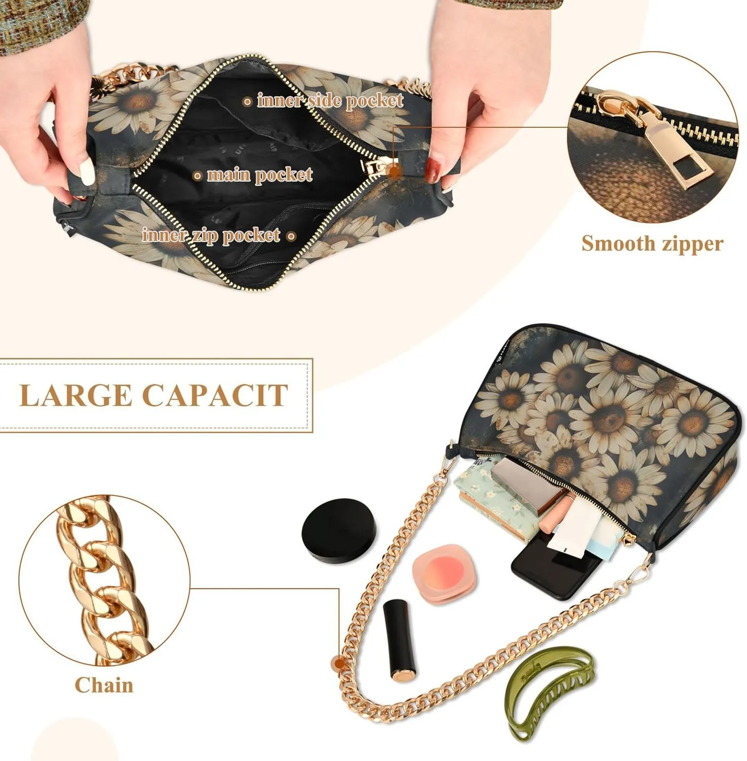 Fantasy Mermaid under Sea Tote Bag Purse Hobo Tote Bag Womens Vintage Handbags Chain Small Shoulder Bag