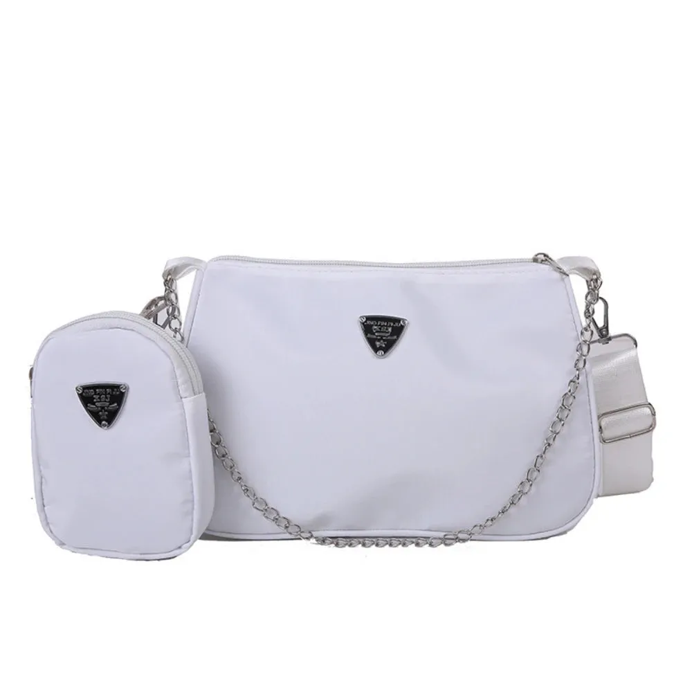 Fashion Casual Women's Crossbody Handbags Purse Set Shoulder 2 in1 Chain and Strap Sling Bags