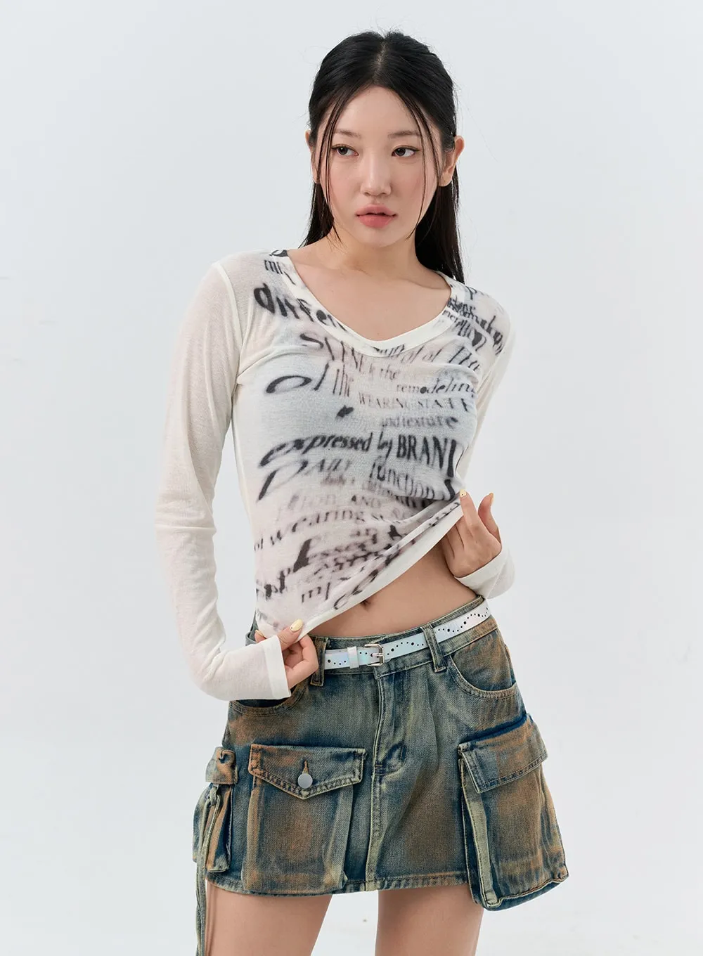 Faux Leather Chain Belt IS306