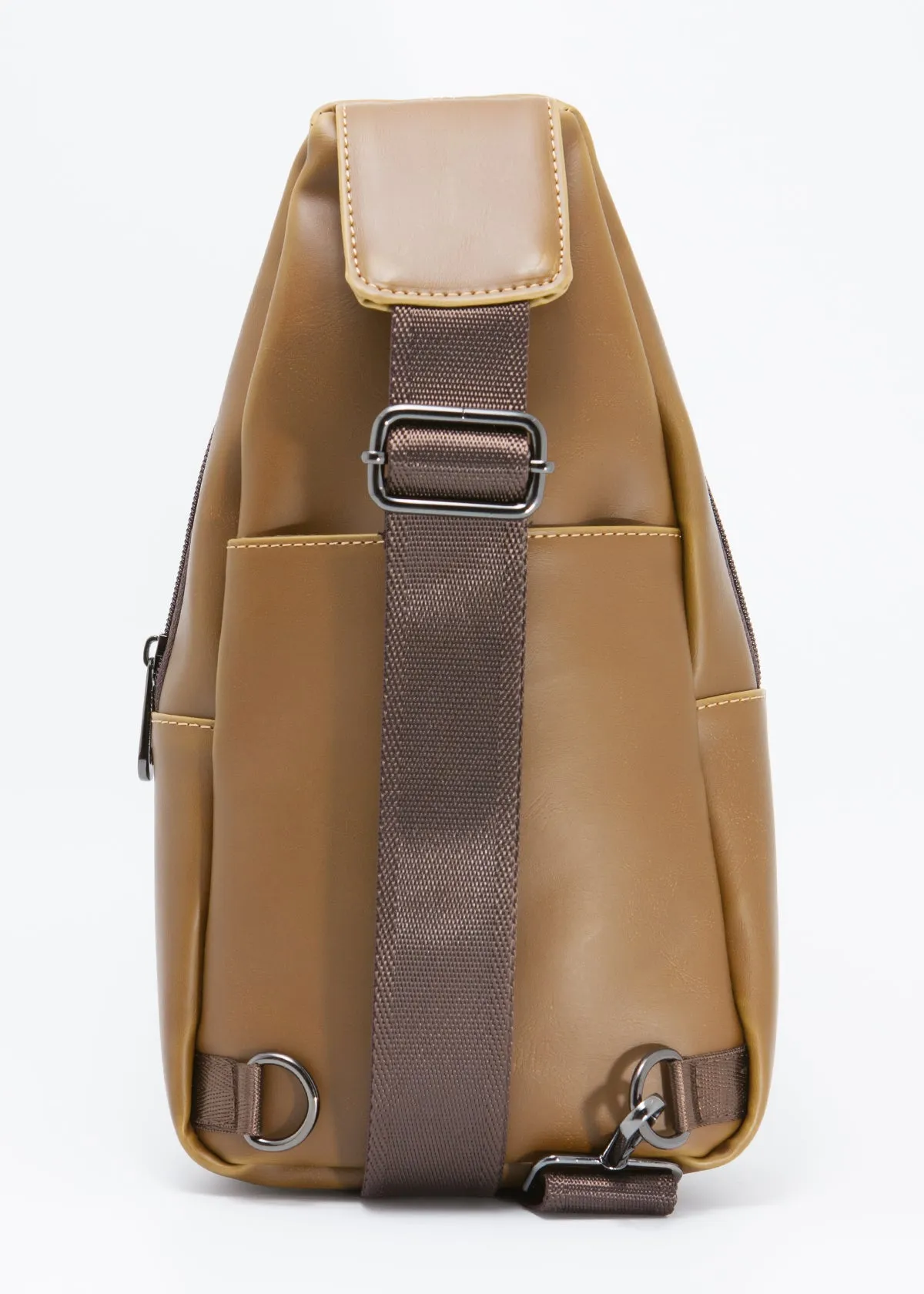 Faux Leather Crossbody Chest Bag
