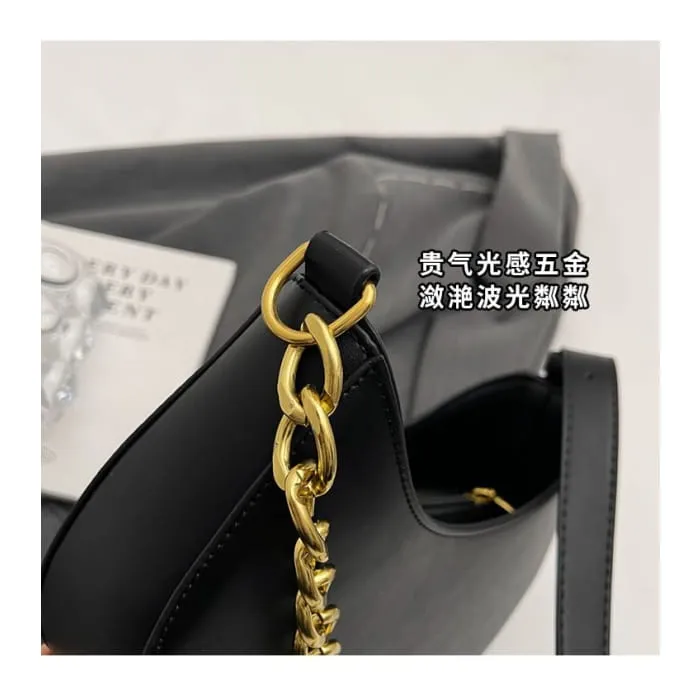 Faux Leather Hobo Bag