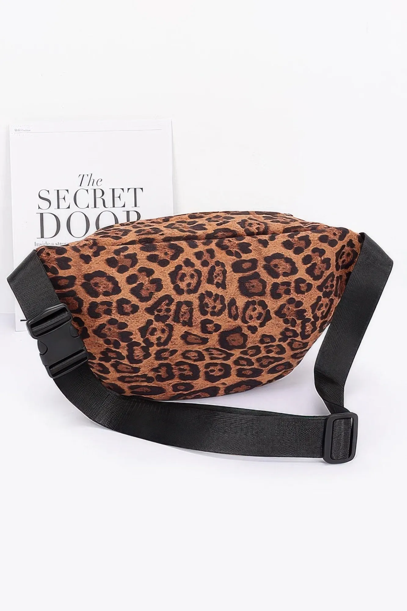 Faux Suede Leo Crossbody Bag