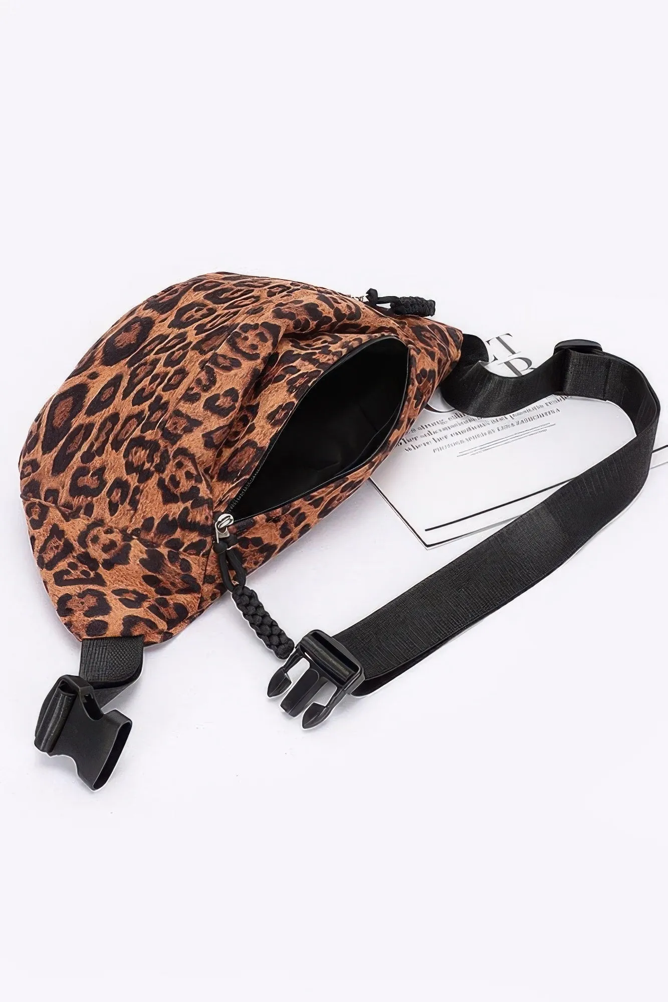 Faux Suede Leo Crossbody Bag