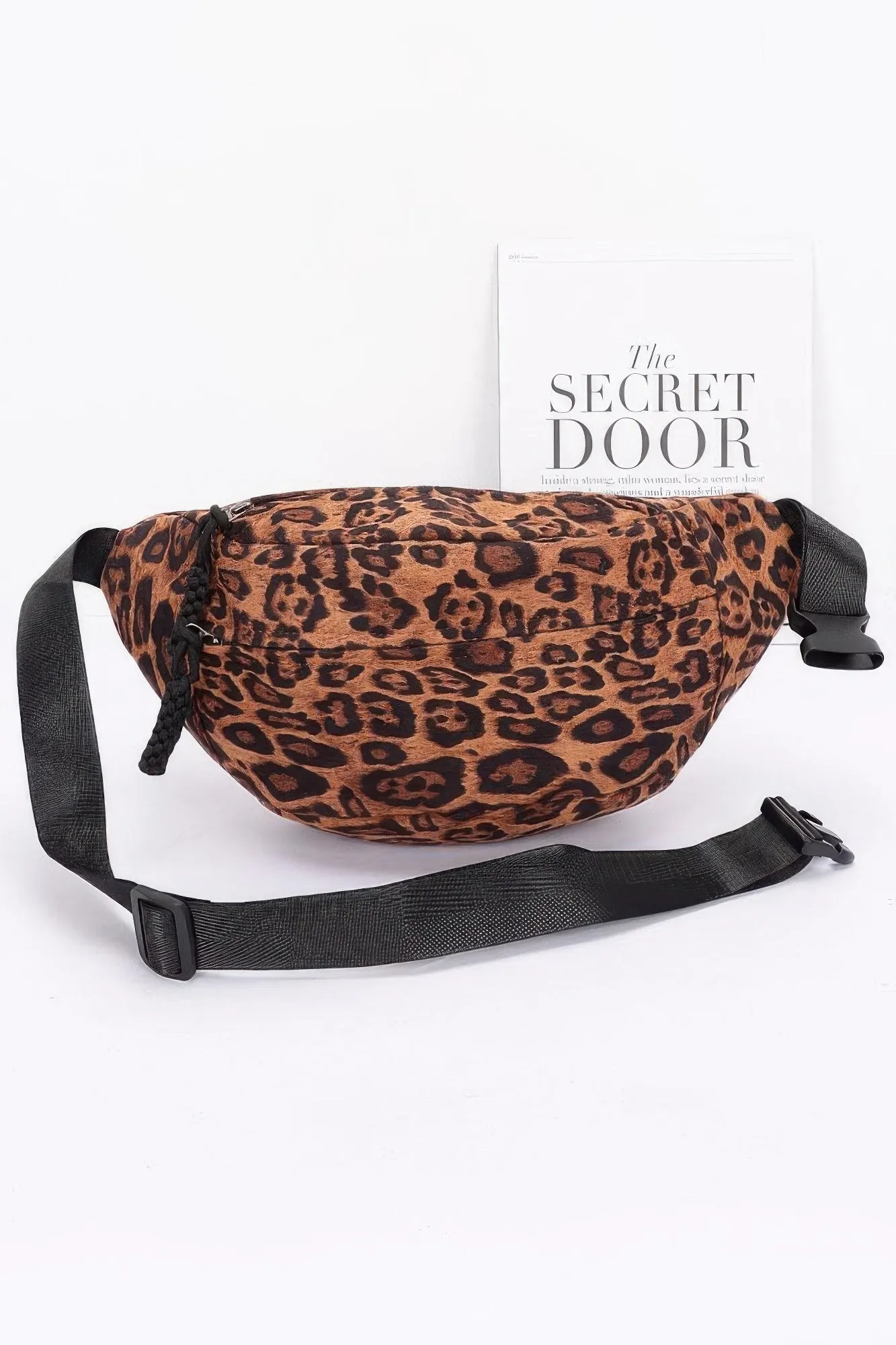 Faux Suede Leo Crossbody Bag