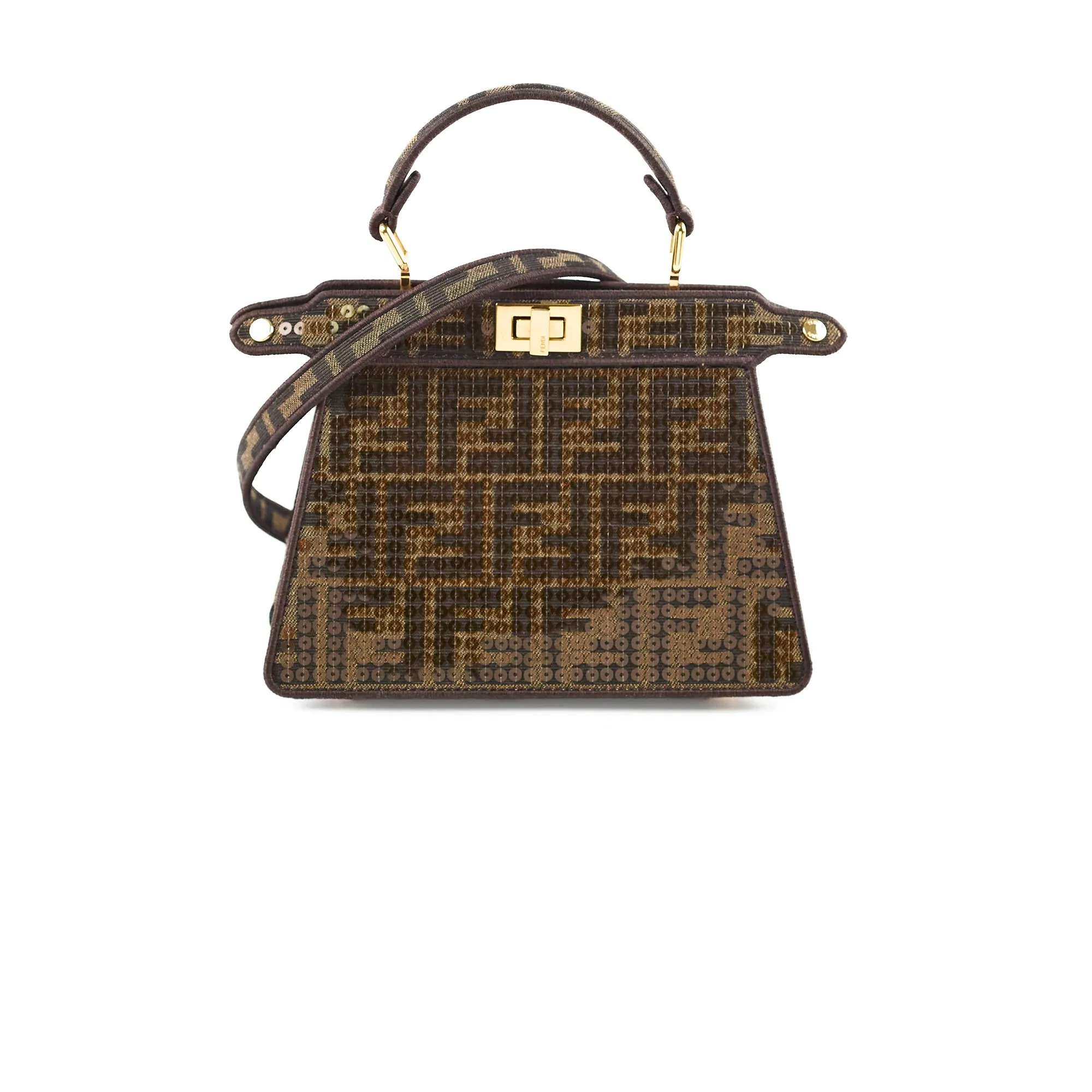 Fendi Mini Sequin Peekaboo Zucca Print