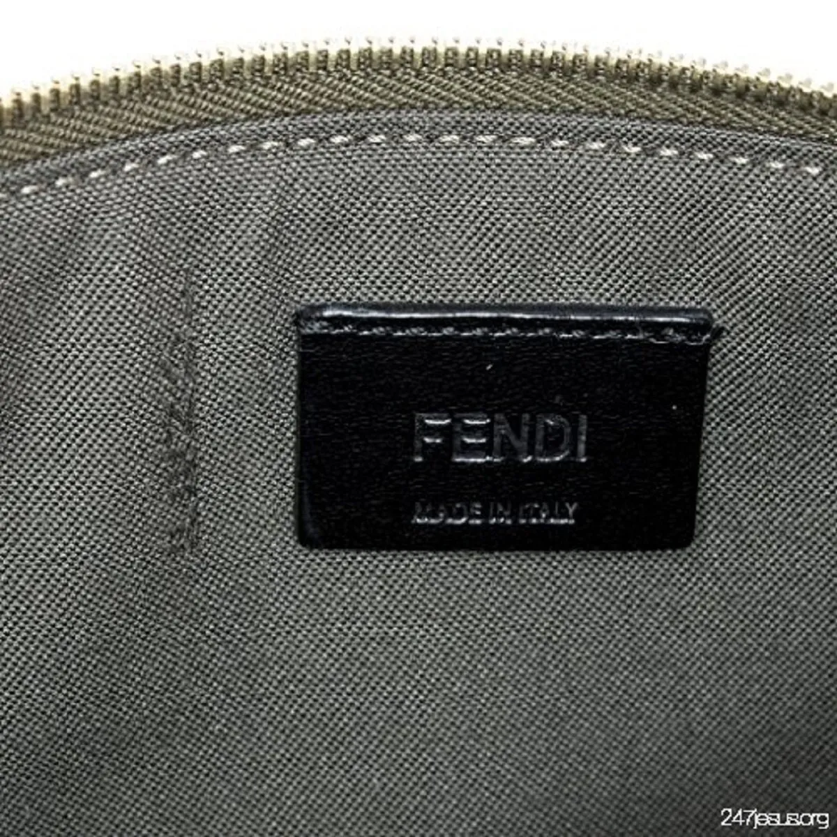 Fendi Rainbow Asphalt Gray Calf Leather Studs Wristlet Wallet 8M0341