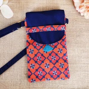 Flap Mobile Sling Bag- Peach Kites