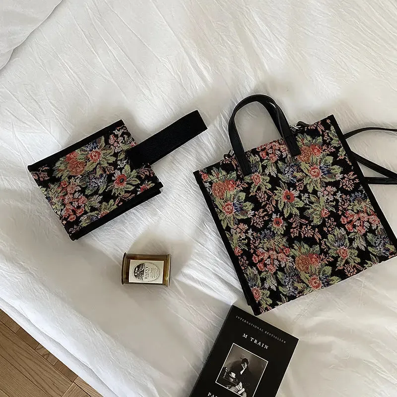 Floral Canvas Crossbody Bag
