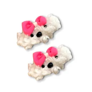Fluffy Poodle Hair Clip Set