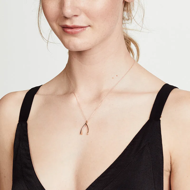 Forest Student Wishing Bone Pendant Necklace with a Modern Touch