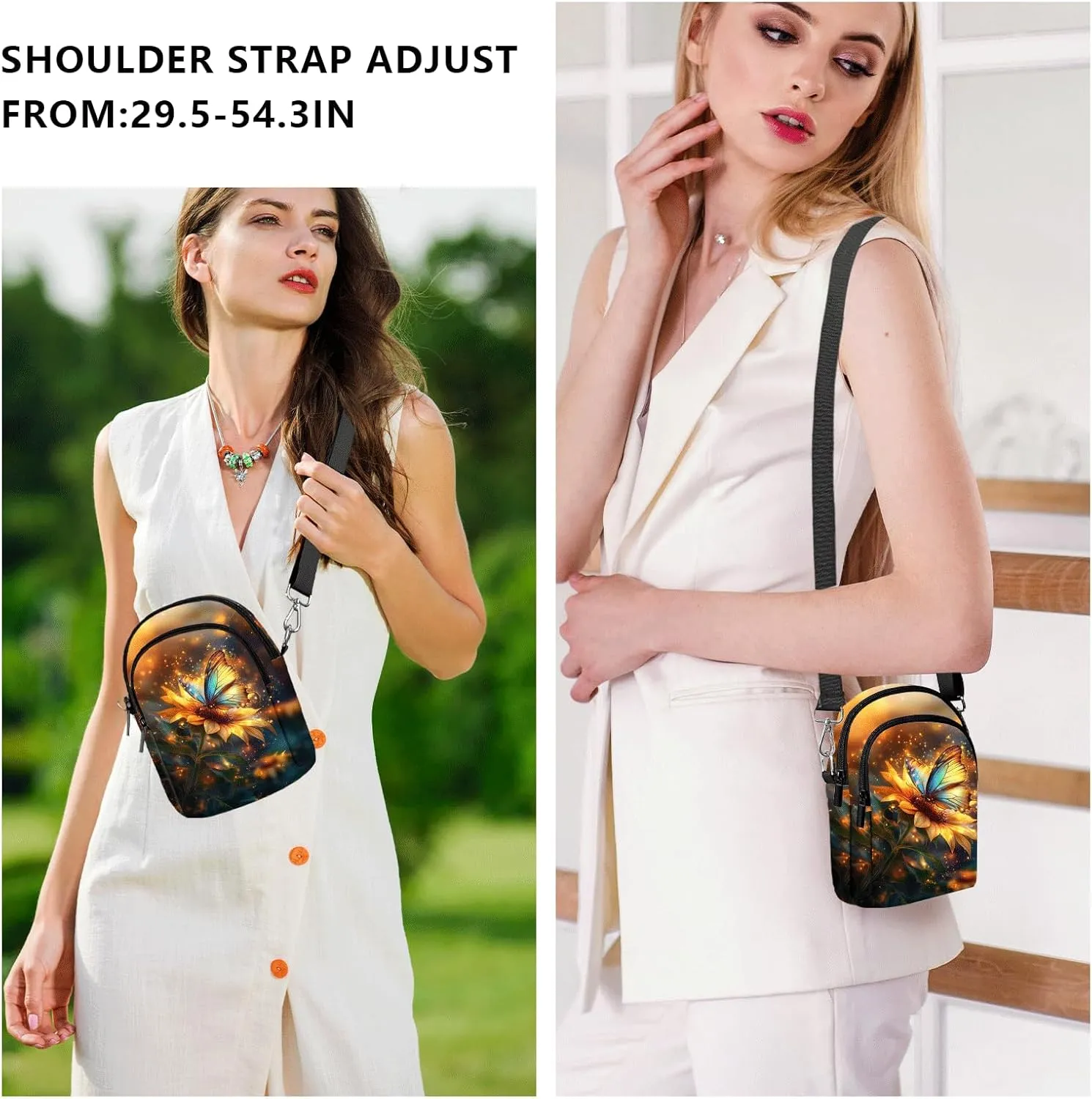 FyLybois Crossbody Purse for Women Cell Phone Bag Casual Shoulder Bags Wallet with Adjustable Strap for Travel