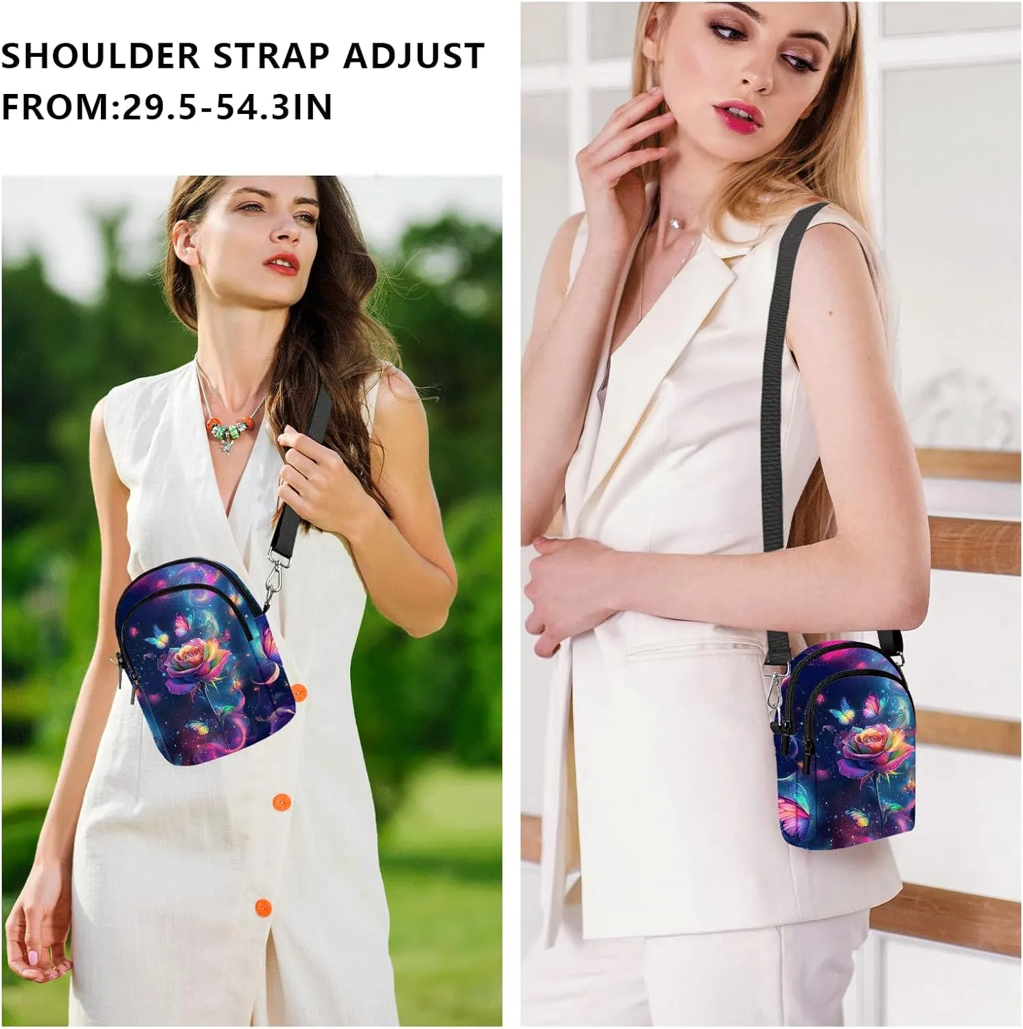 FyLybois Crossbody Purse for Women Cell Phone Bag Casual Shoulder Bags Wallet with Adjustable Strap for Travel