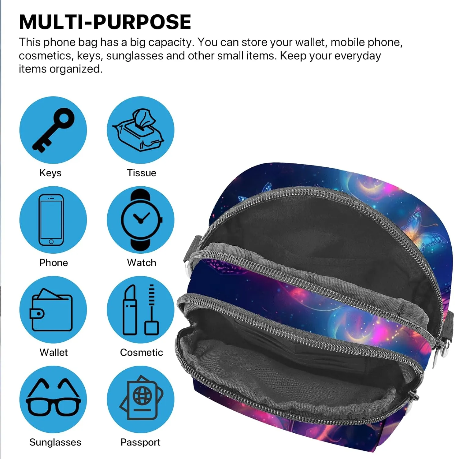 FyLybois Crossbody Purse for Women Cell Phone Bag Casual Shoulder Bags Wallet with Adjustable Strap for Travel