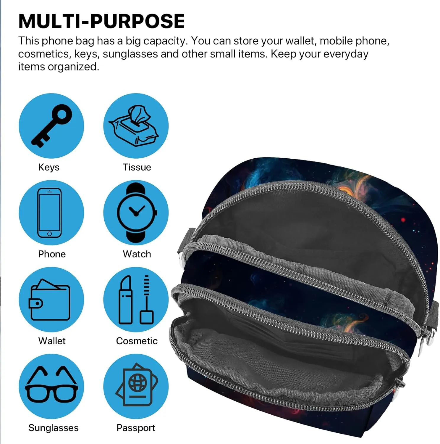 FyLybois Crossbody Purse for Women Cell Phone Bag Casual Shoulder Bags Wallet with Adjustable Strap for Travel