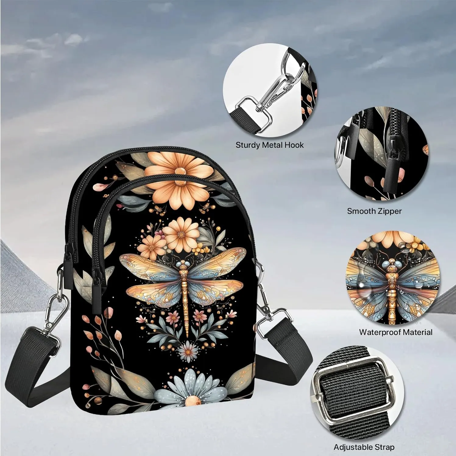FyLybois Crossbody Purse for Women Cell Phone Bag Casual Shoulder Bags Wallet with Adjustable Strap for Travel