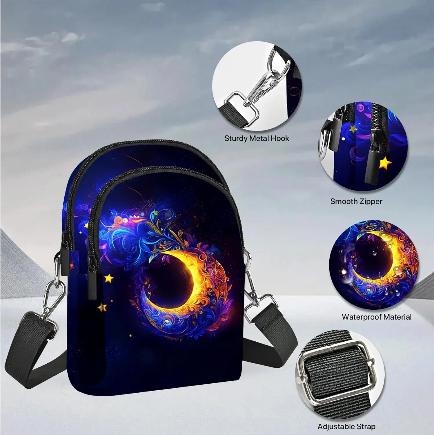 FyLybois Crossbody Purse for Women Cell Phone Bag Casual Shoulder Bags Wallet with Adjustable Strap for Travel