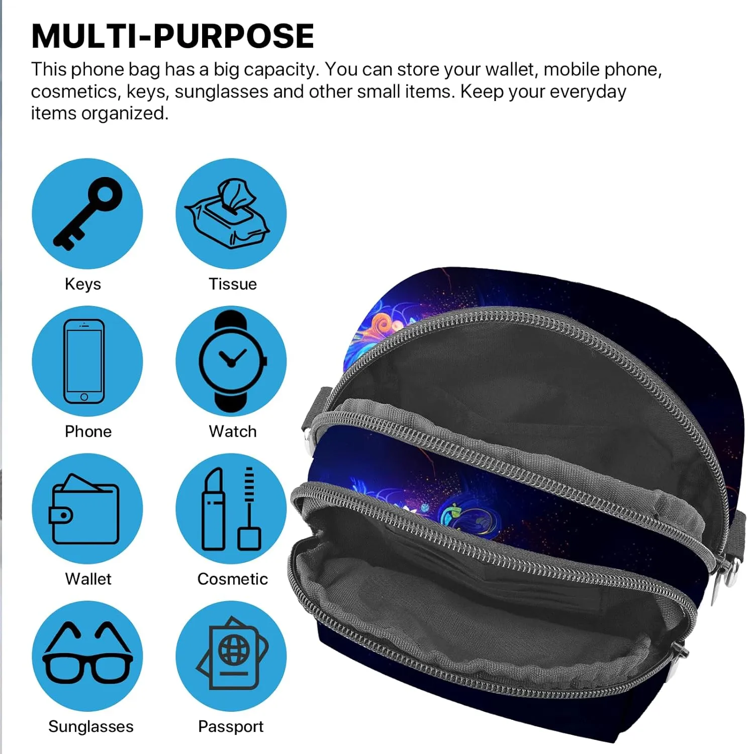 FyLybois Crossbody Purse for Women Cell Phone Bag Casual Shoulder Bags Wallet with Adjustable Strap for Travel