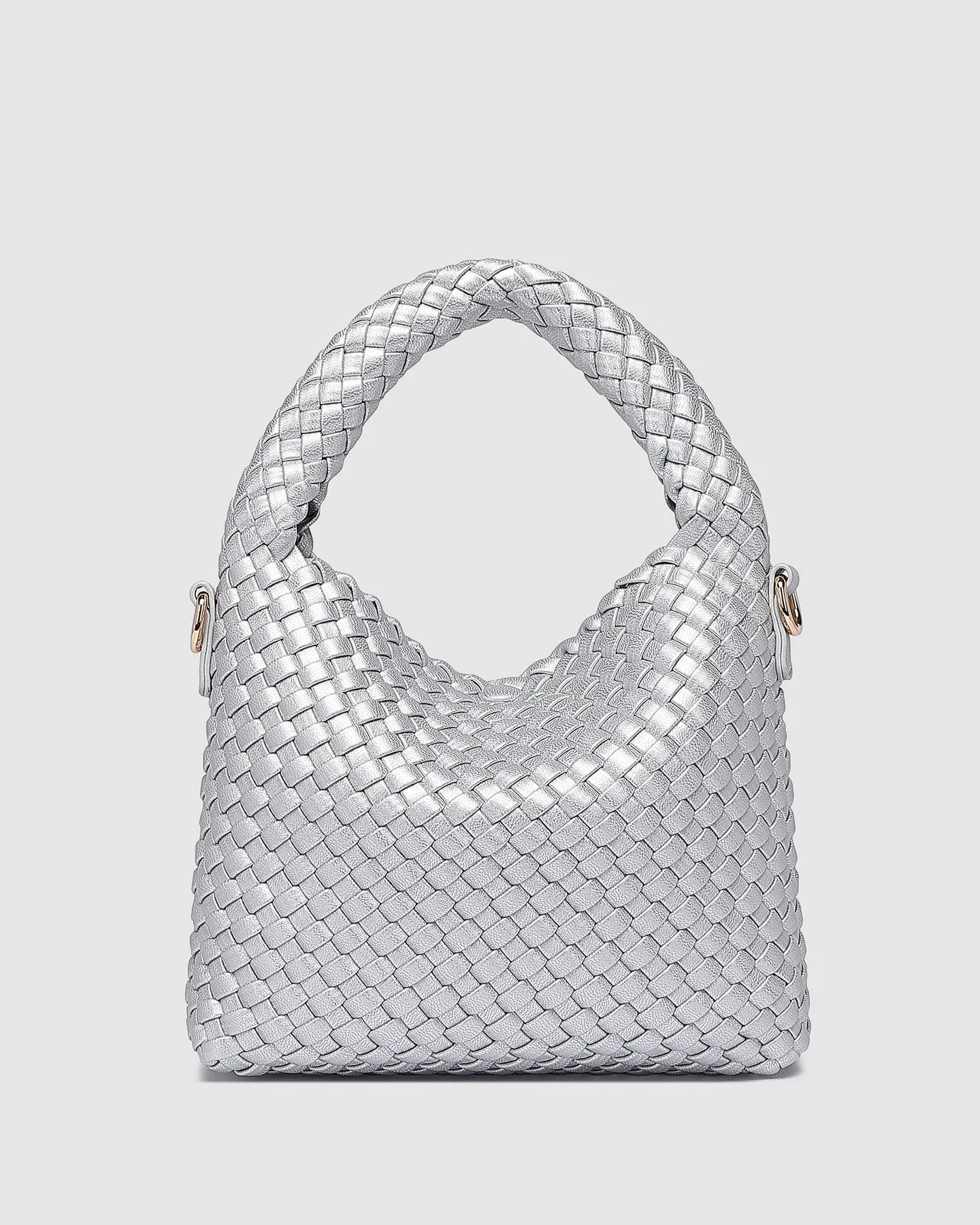 Gabby Mini Woven Bag - Pink Champagne, Silver, Apple Green