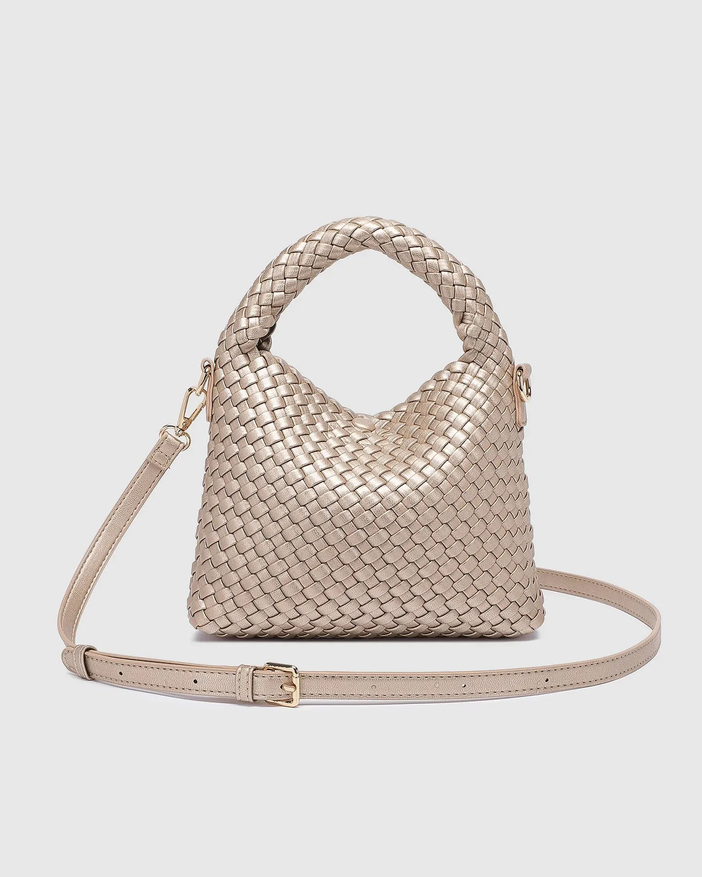 Gabby Mini Woven Bag - Pink Champagne, Silver, Apple Green
