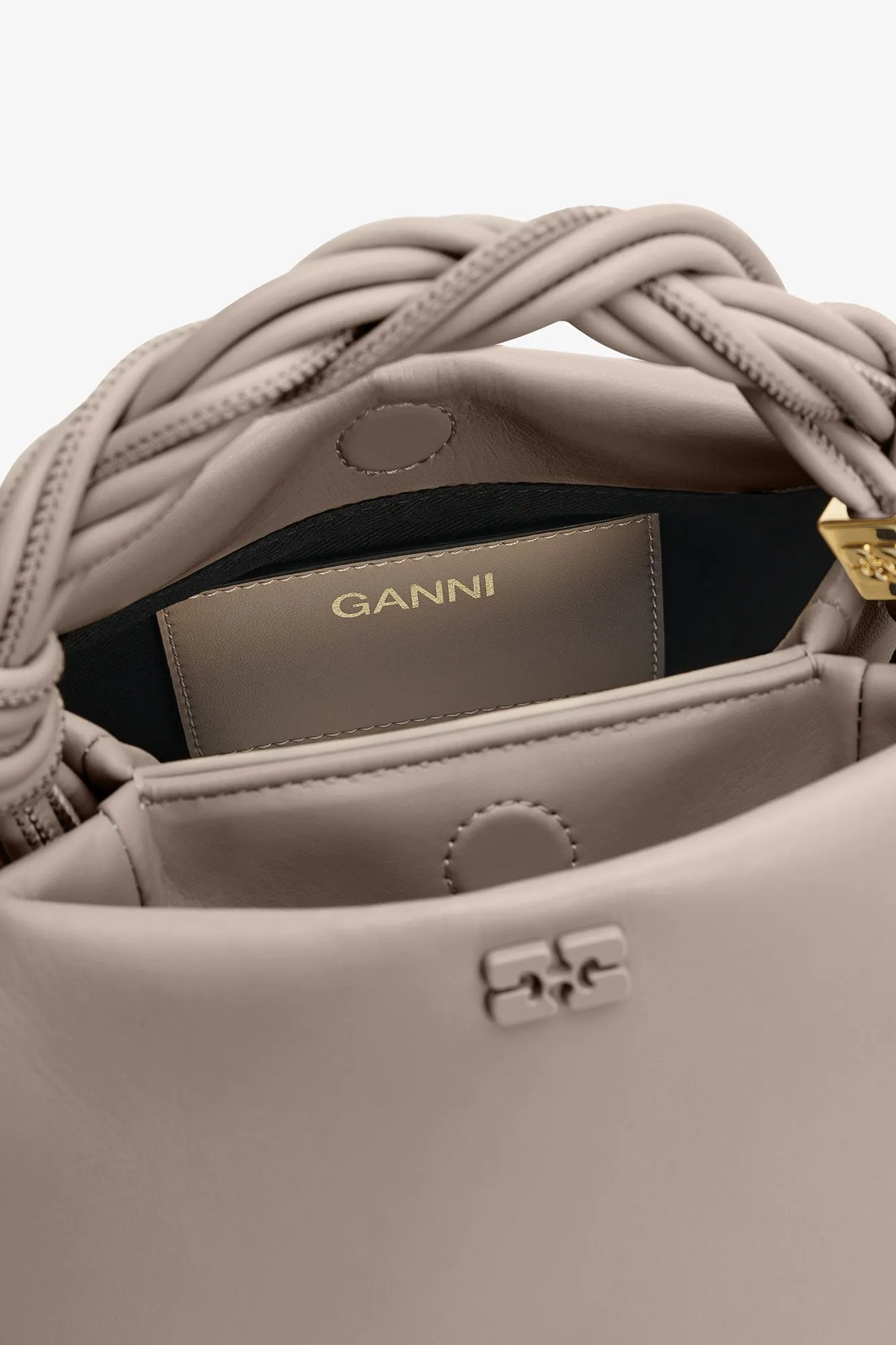 Ganni Oyster Gray Bou Bag in Oyster Grey