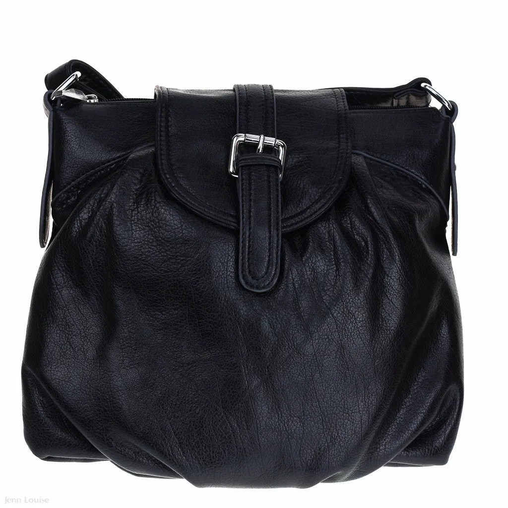 Gathered Hobo Bag (Black)